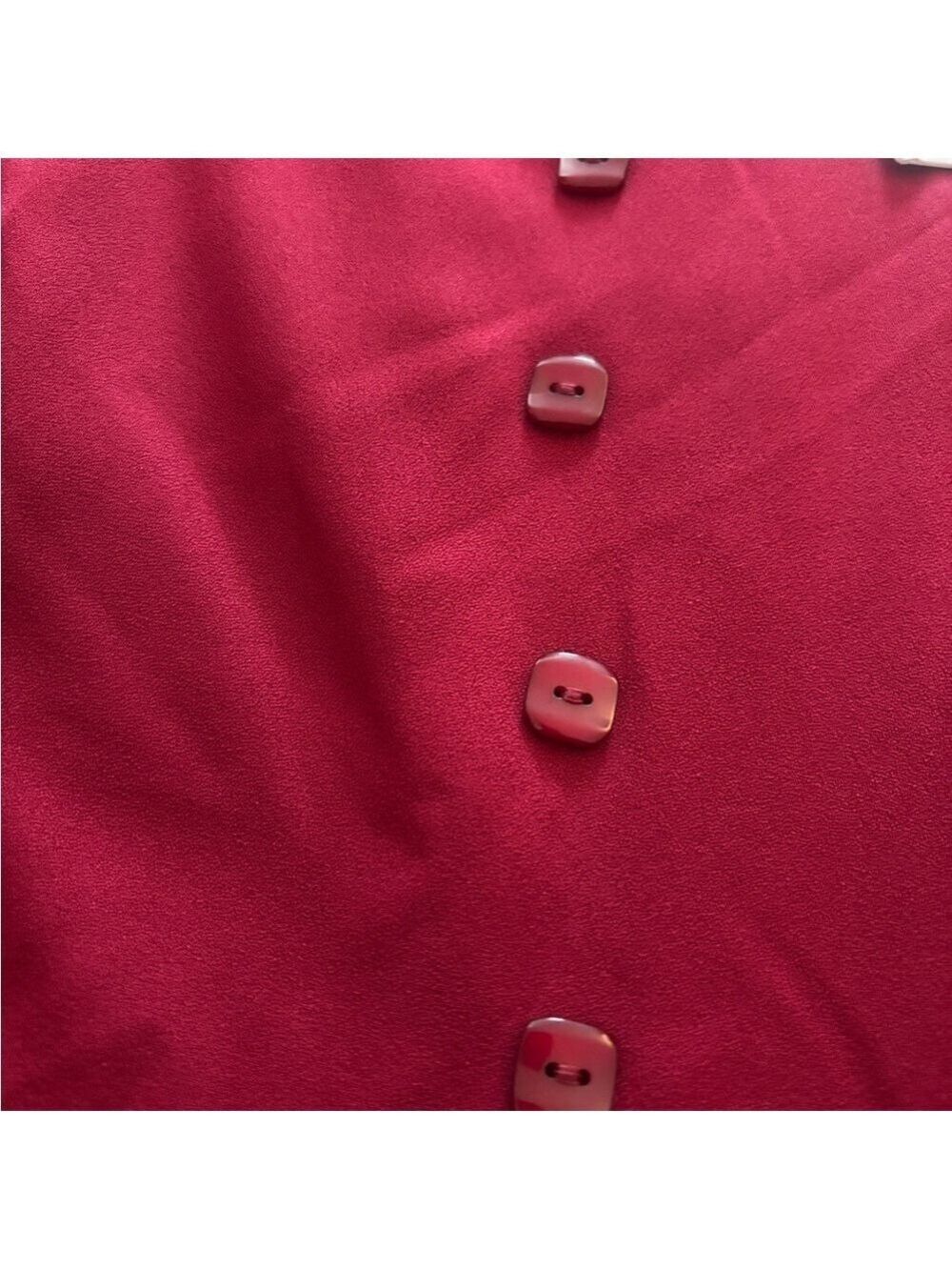 Burgundy Red Pleated Midi Dress Flutter Sleeves Size 2XL - Picture 9 of 11